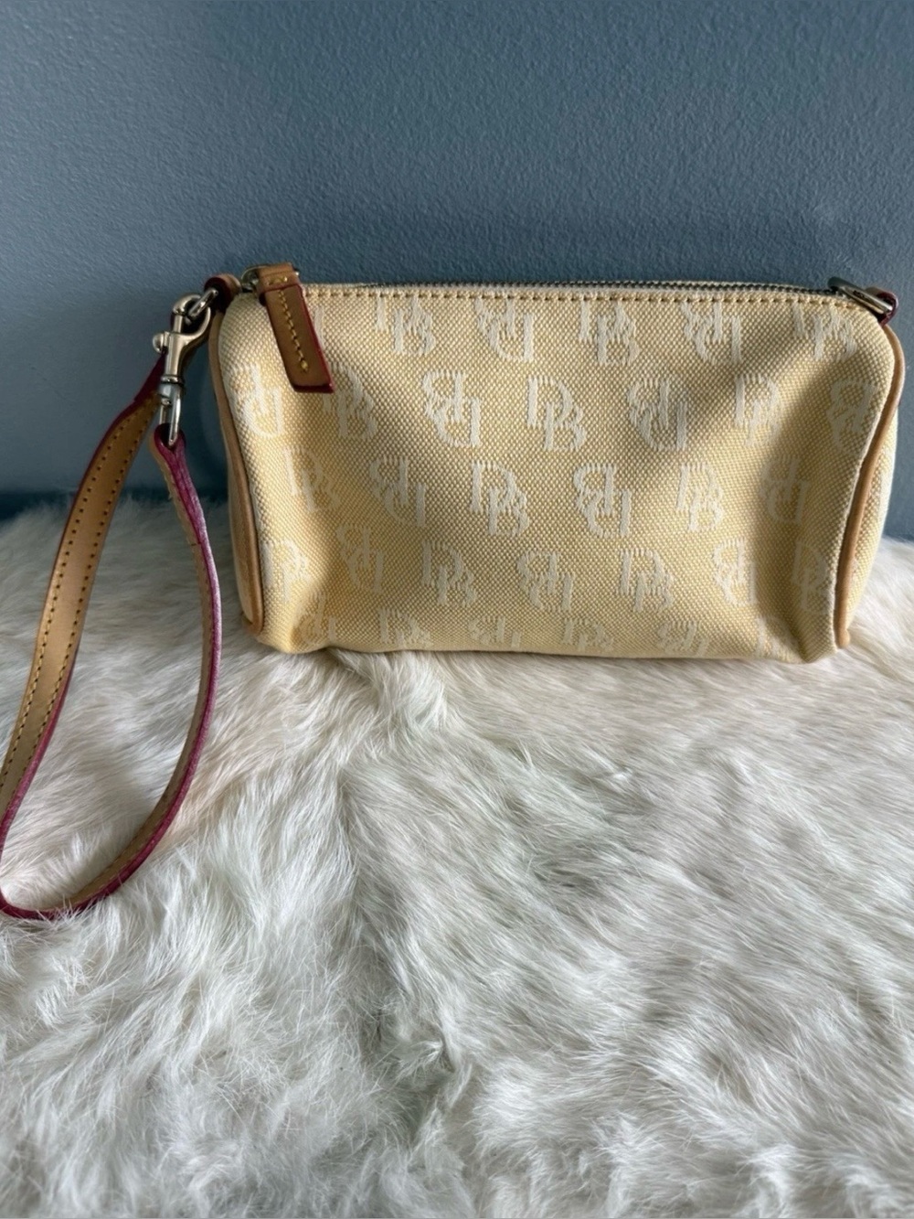 Dooney & Bourke Canvas Monogram Wristlet Handbag